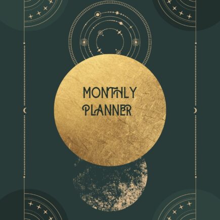 Dark Green Celestial Minimalist Monthly Planner