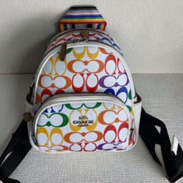 NWT COACH CK377 MINI COURT BACKPACK RAINBOW SIGNATURE PRIDE