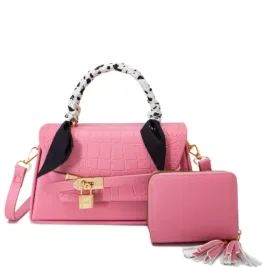 2IN1 Fashion Croc Smooth Texture Key Lock Scarf