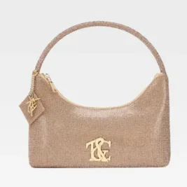 Glitter Crescent Purse in Gold