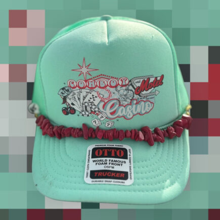 Cowboy Casino Red Chain Trucker Hat