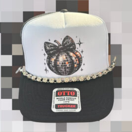 Black Disco Pumpkin Trucker Hat