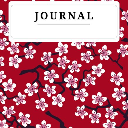 Red Japanese Classic Floral Design Journal