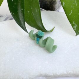 Mint Floral Clay Open Spiral
