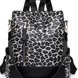 Leopard Print Backpack Bag