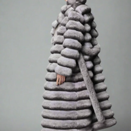 Chinchilla Look Long Fluffy Faux Jacket- By Prima DND
