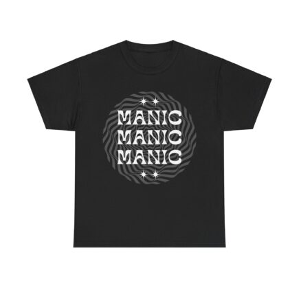 MANIC! at the Disco Heavy Cotton Tee - Clothes - #fashion statement, 90's Fashion, abstract art, aesthetic clothing, aesthetic fashion, aesthetic tee, alt style, alternative clothing, alternative fashion, alternative wardrobe, anxiety aesthetic, art lover gift, artist made, artistic apparel, Artistic Clothing, artistic design, artistic fashion, artistic lifestyle, birthday gift, Black owned business, bold fashion, bold graphic, casual outfit, casual streetwear, chaos aesthetic, chaotic energy, chaotic good, collector shirt, comfortable clothing, concert outfit, contemporary art, conversation starter, cool shirt, cotton t shirt, creative clothing, creative expression, creative gift, creative lifestyle, cult classic vibes, dark aesthetic, designer inspired, dopamine dressing, edgy clothing, emo aesthetic, emotional aesthetic, emotional art, emotional expression, everyday essential, everyday graphic shirt, everyday style, Everyday Wear, expressive art, expressive clothing, expressive fashion, expressive style, expressive wardrobe, eye catching, fashion boutique, fashion forward, fashion gift, fashion lover, fearless fashion, festival outfit, gift for artists, gift for creatives, gift for her, gift for him, gift for music lovers, graphic apparel, graphic t-shirt, graphic tee, grunge aesthetic, holiday gift, illustration shirt, independent artist, indie aesthetic, indie fashion, indie wardrobe, made to order, manic at the disco, manic shirt, manic tee, maximalist fashion, mental health art, mind over matter, minimalist wardrobe, modern fashion, modern graphic tee, mood shirt, moody aesthetic, music inspired, music lover gift, online boutique, original artwork, original design, original graphic, outfit goals, outfit inspiration, overthinking, pop culture inspired, Premium Apparel, premium tee, print on demand, punk style, rebellious style, retro style, self expression, small business, soft shirt, statement apparel, statement shirt, street style, streetwear, stylish tee, surreal art, trendy apparel, trendy shirt, unapologetic style, unique apparel, unique gift, Unique Graphic Tee, unique t shirt, unisex shirt, urban fashion, vintage inspired, wearable art, wearable creativity, y2k fashion