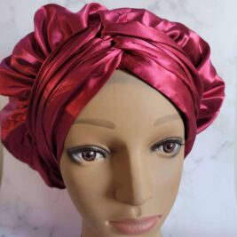 Solid color satin bonnet headwraps