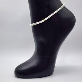 Delicate Pearl and Crystal Elastic Anklet for Women