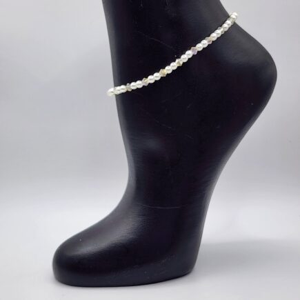 Delicate Pearl and Crystal Elastic Anklet for Women