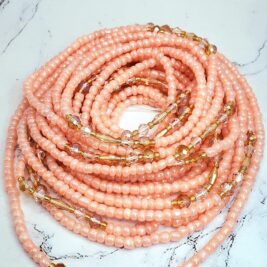 Peachy Tie on Waist Beads