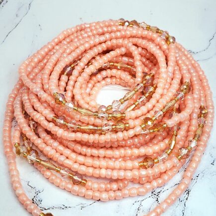 Peachy Tie on Waist Beads