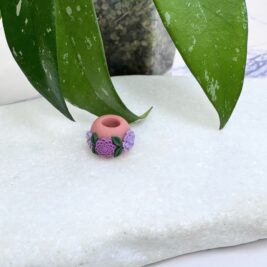 Peach Floral Clay Round