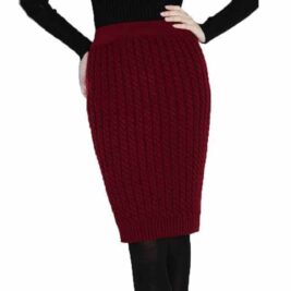 Boho Cable Knit Skirt Black