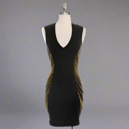 Bodycon Bandage Dress - Side Chain Mini Bandage Style | Curve Hugging Sexy Eveni