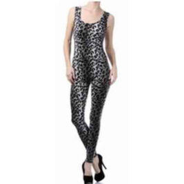 Cat Elastic Band Leopard Jumpsuit Catsuit