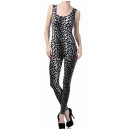 Cat Elastic Band Leopard Jumpsuit Catsuit
