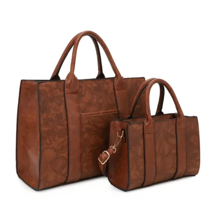 Cirlyn Hibiscus Tooled 2 in 1 Tote with Mini Satchel Set. case of 2
$35.00 MSRP $70.00