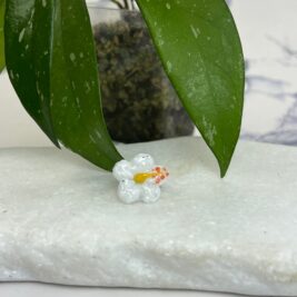 White Hibiscus Glass Loc Jewelry