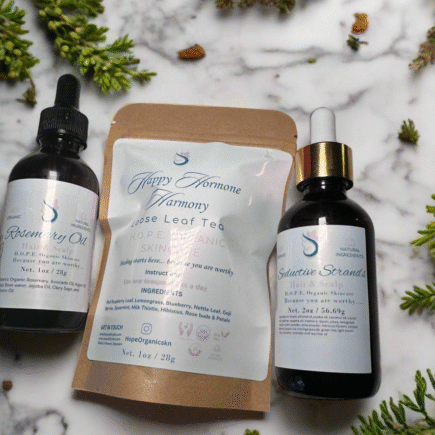 Complete Hair Wellness Set – Seductive Strands + Rosemary Oil + Hormone Balancing Tea