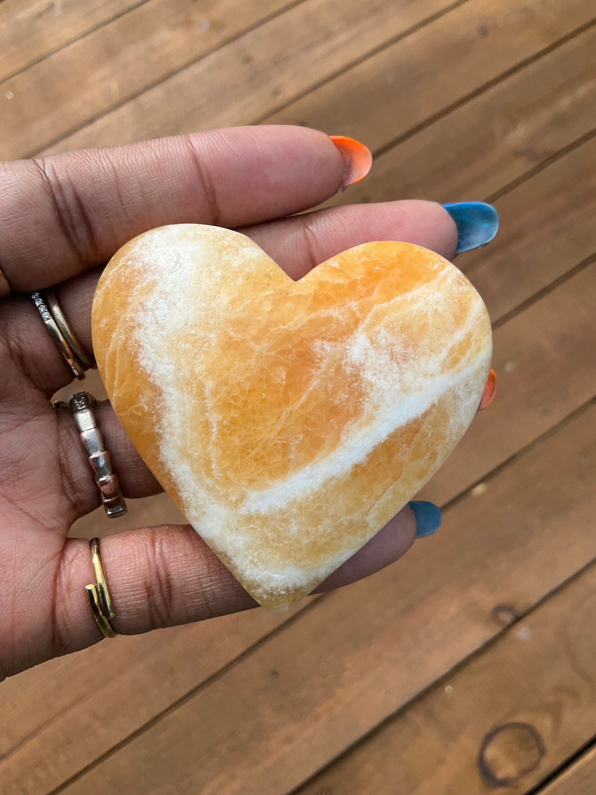Orange Calcite Heart - Spiritual, Crystals - Astrolyszics