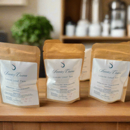 ✨  SERENITY CLEANSE DETOX SUPPORT TEA   Papaya Leaf · Senna · Chamomile · Ginger   Bloating • Digestion • Gentle Detox • Constipation Relief • Liver Support