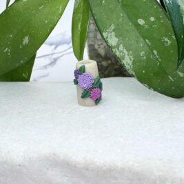 Purple  Floral Glow in the Dark Clay Tube