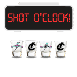 “SHOT O’CLOCK” Shot Glass- 1 or 4 Pack