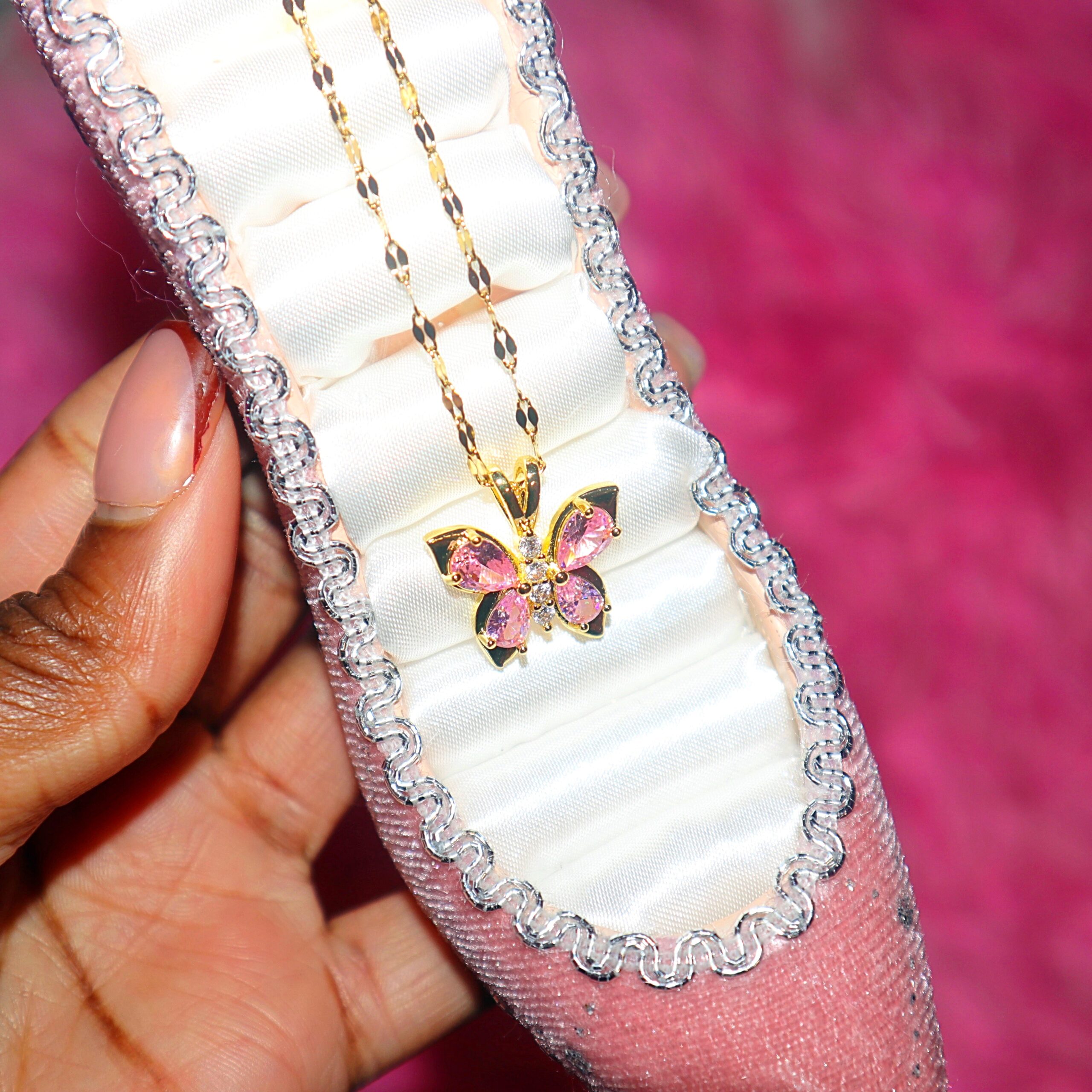 Pink Butterfly Necklace - Fashion, Jewelry, (Uncategorized) - Featured Jewelry
