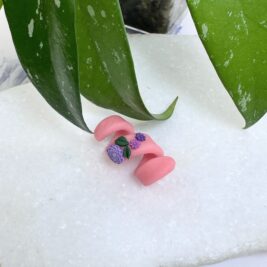 Peach Floral Clay Open Spiral