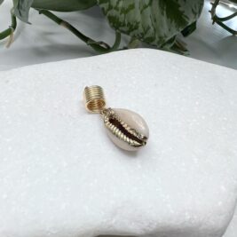 Gold Rim Cowrie Loc Jewelry