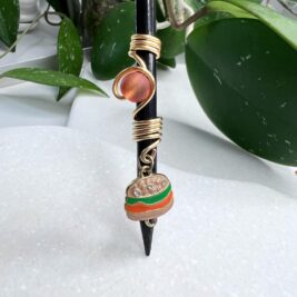 Burger Charm wire loc jewelry