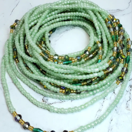 Pearlescent Green Waist Beads