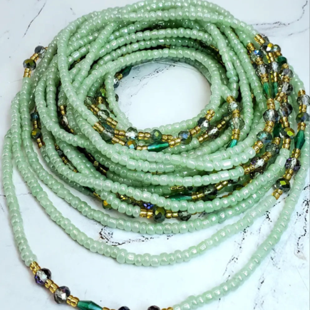 Pearlescent Green Waist Beads
