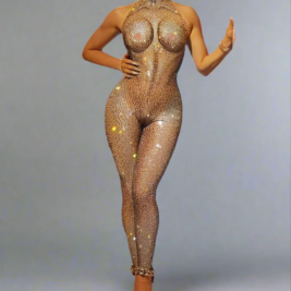 Body Crystal Jumpsuit- Prima Dons and Donnas