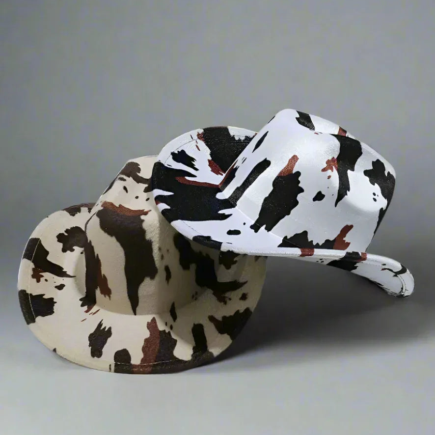 Cow Print Country Cowboy Hat (Ready to Ship)- Prima Dons and Donnas