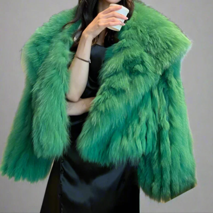 Cropped Faux Fur Coat Mink Jacket- By Prima DND