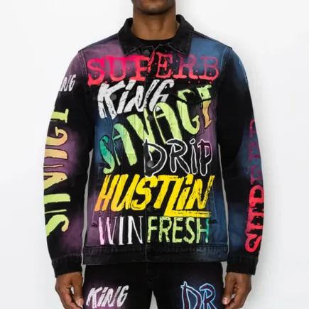Airbrush Scribble Denim Jacket