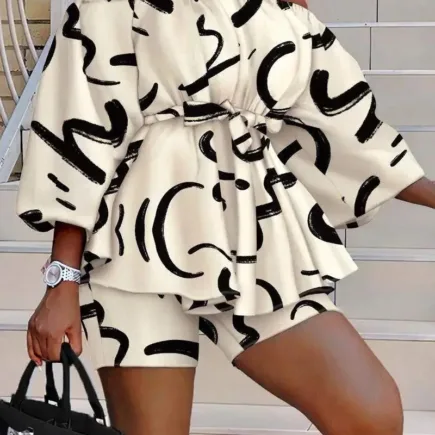 Chic Women's Boho Printed Off-Shoulder