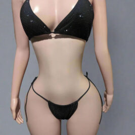 Black Rhinestone Bikini Set- Prima Dons and Donnas