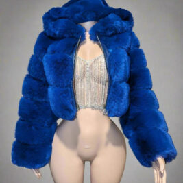 Cropped Faux Chinchilla Look Jacket- By Prima DND