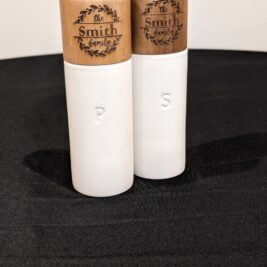 Customized Stoneware/Acacia Wood Salt & Pepper Grinder