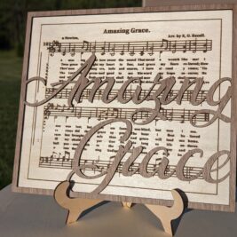 "Amazing Grace" layered sign w/ stand