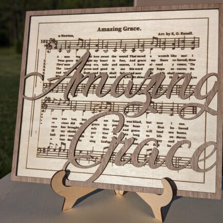"Amazing Grace" layered sign w/ stand