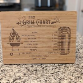BBQ Grill Chart Bamboo Cutting Board