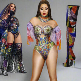 Colorful Crystal Boots - Custom Size Sparkling Stiletto High Heel Footwear