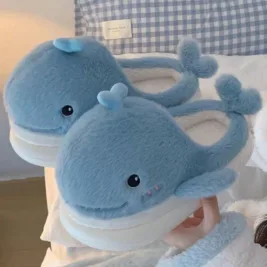 Blue Whale - Plush Slippers