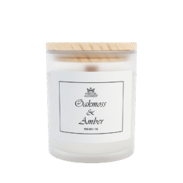 Oakmoss and Amber Scented Frosted Candle 11oz