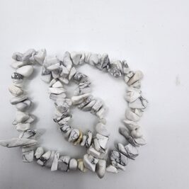 Howlite Chip Bracelet - Natural White Gemstone Jewelry