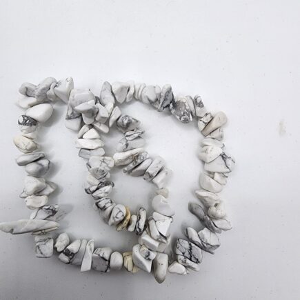 Howlite Chip Bracelet - Natural White Gemstone Jewelry